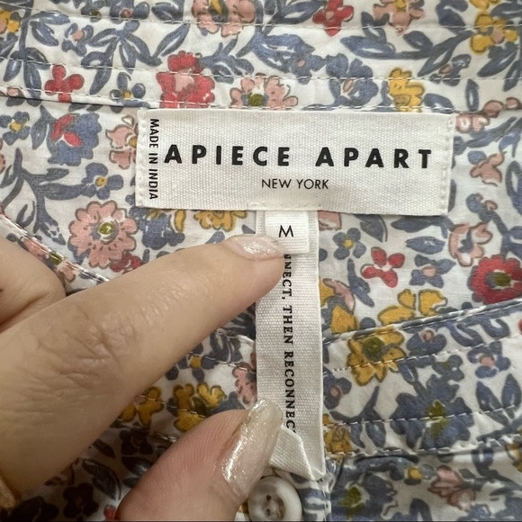APIECE APART Maurino Floral Drop Waist Mini Dress in Sweet Multi Sz M Luxury EUC - Picture 2 of 12
